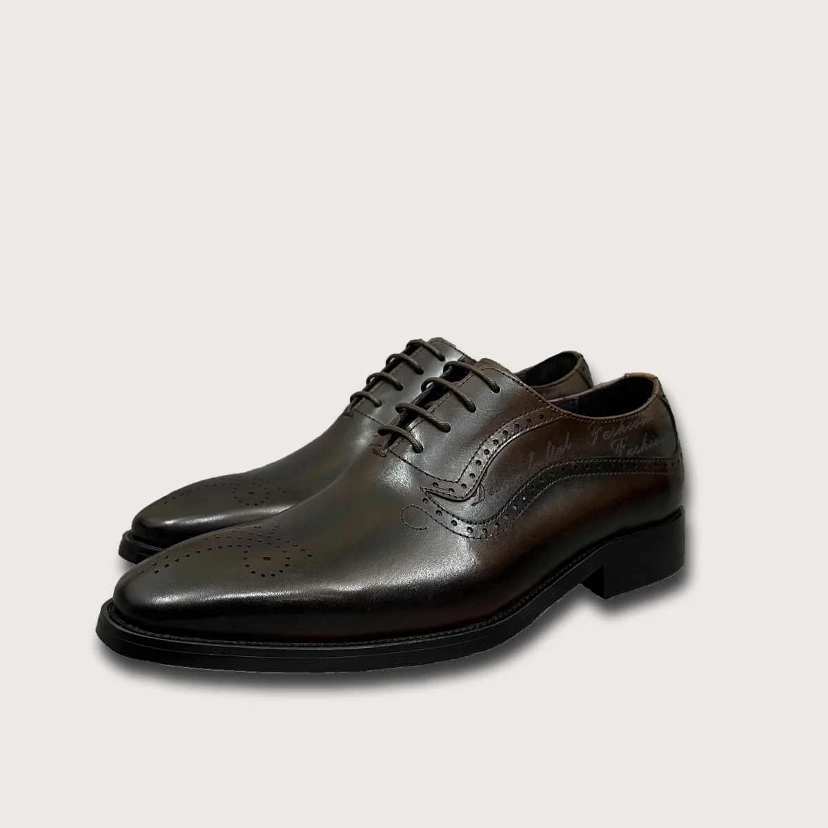 Saigon Leather's Men's Plain Toe Brogues Oxfords Formal Shoes - Image 2