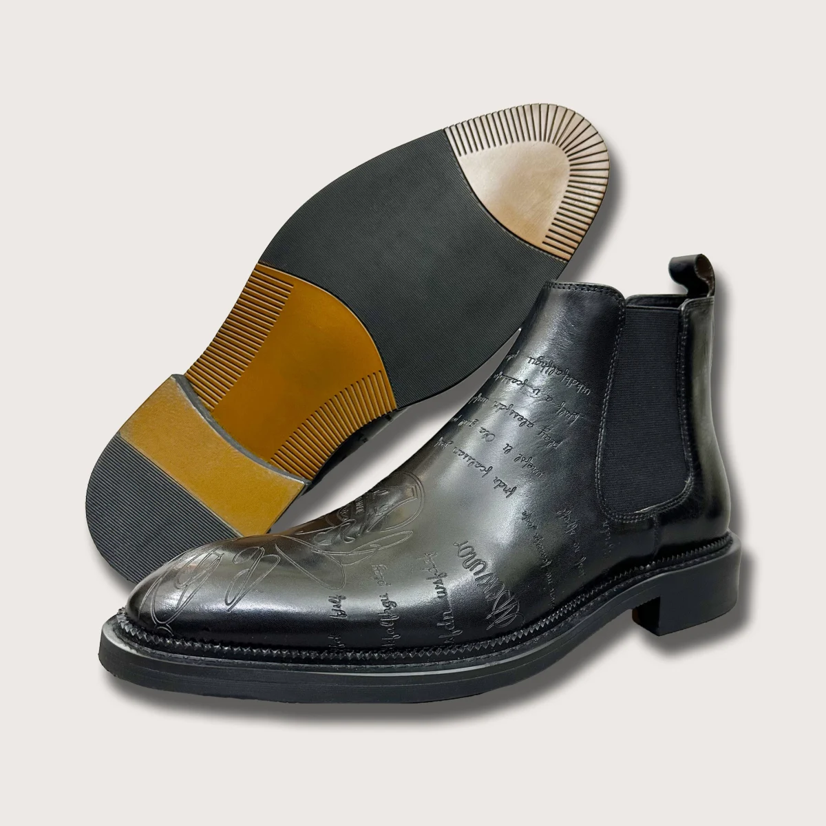 Saigon Leather's Fashionable Waterproof Men's Wedge Boots - Image 3