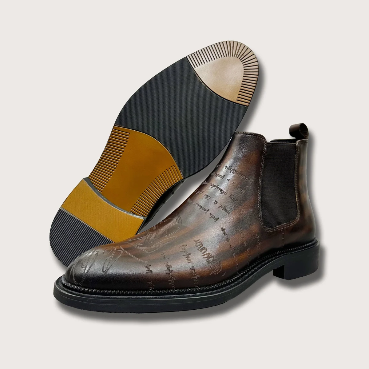 Saigon Leather's Fashionable Waterproof Men's Wedge Boots - Image 4
