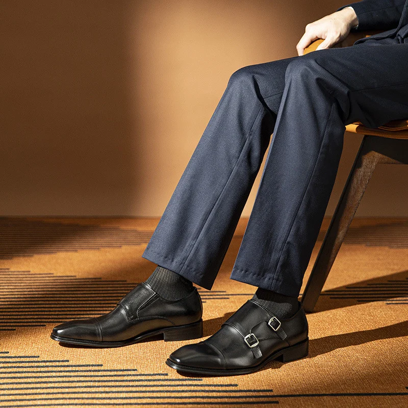 Saigon Leather's Double Buckle Monk Strap Shoes - Image 4