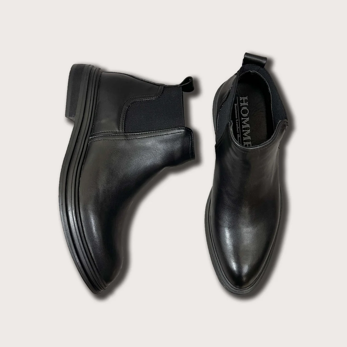 Men’s Handmade Black Leather Chelsea Boots – Full Grain Calf Leather Classic Ankle Boots - Image 3
