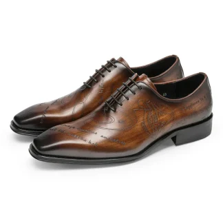 Saigon Leather’s Artisan Patina Oxford – Hand-Painted Script Design
