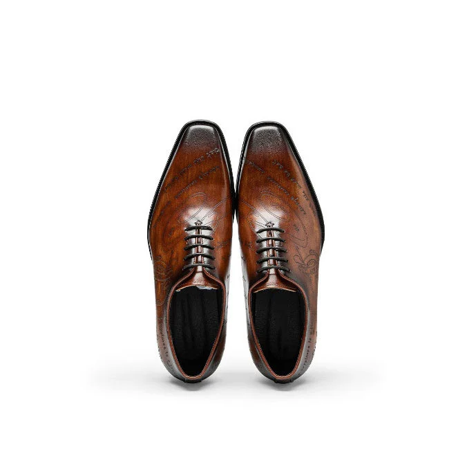 Saigon Leather’s Artisan Patina Oxford – Hand-Painted Script Design - Image 3