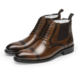 Saigon Leather’s Patina Brogue Chelsea Boots – Classic Elegance with Modern Comfort