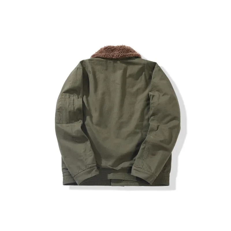Men’s American Vintage Jungle Cloth Flight Jacket – Sherpa Collar, 100% Cotton - Image 2