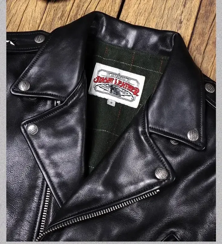Vintage 613 Style Moto Jacket – Men’s Genuine Cowhide Leather, Slim Fit - Image 4