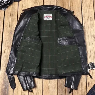 Vintage 613 Style Moto Jacket – Men’s Genuine Cowhide Leather, Slim Fit