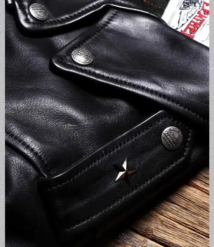 Vintage 613 Style Moto Jacket – Men’s Genuine Cowhide Leather, Slim Fit - Image 5