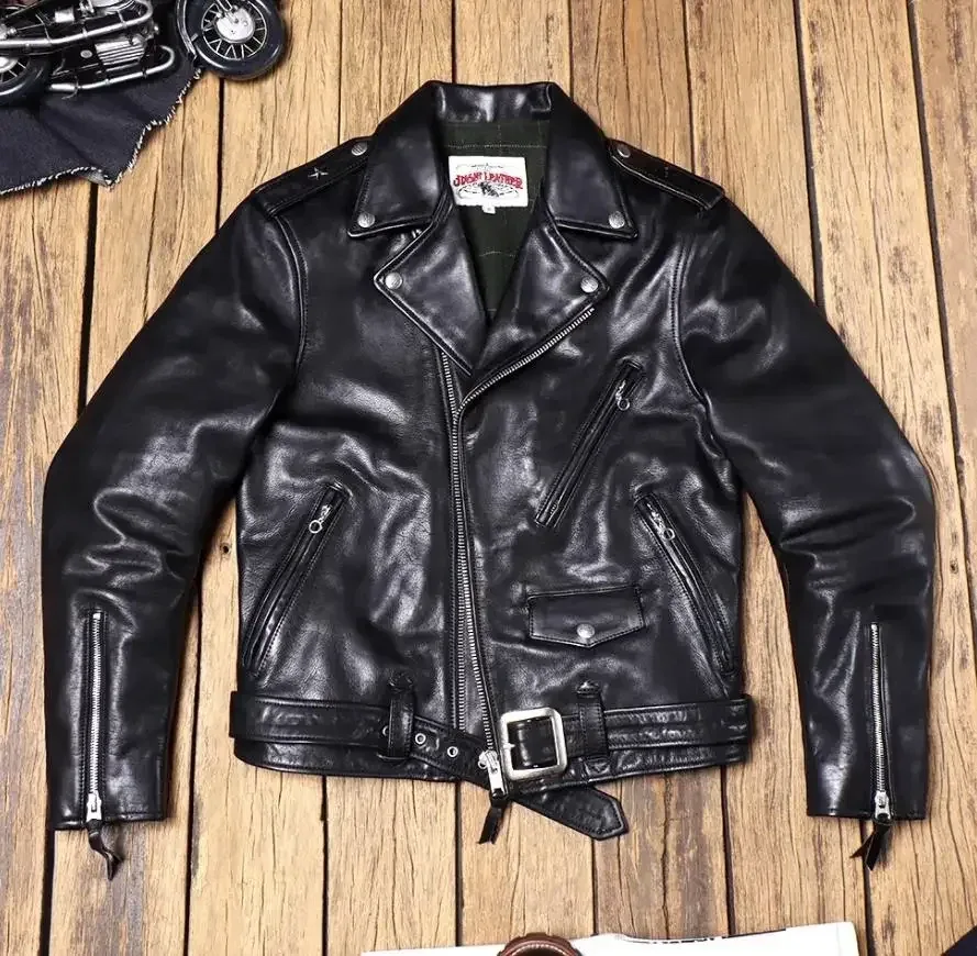Vintage 613 Style Moto Jacket – Men’s Genuine Cowhide Leather, Slim Fit - Image 6