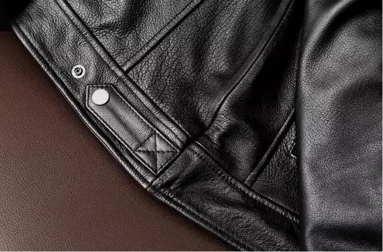 Men’s 100% Real Cowhide Leather Jacket – USA Slim Fit Moto Rider Coat - Image 5