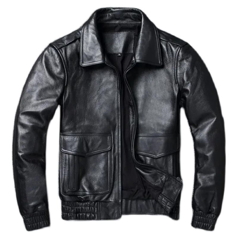 Men’s Genuine Cowhide Leather Jacket 8XL – Classic A2 Winter Coat, High-Quality Real Leather Outerwear - Image 2