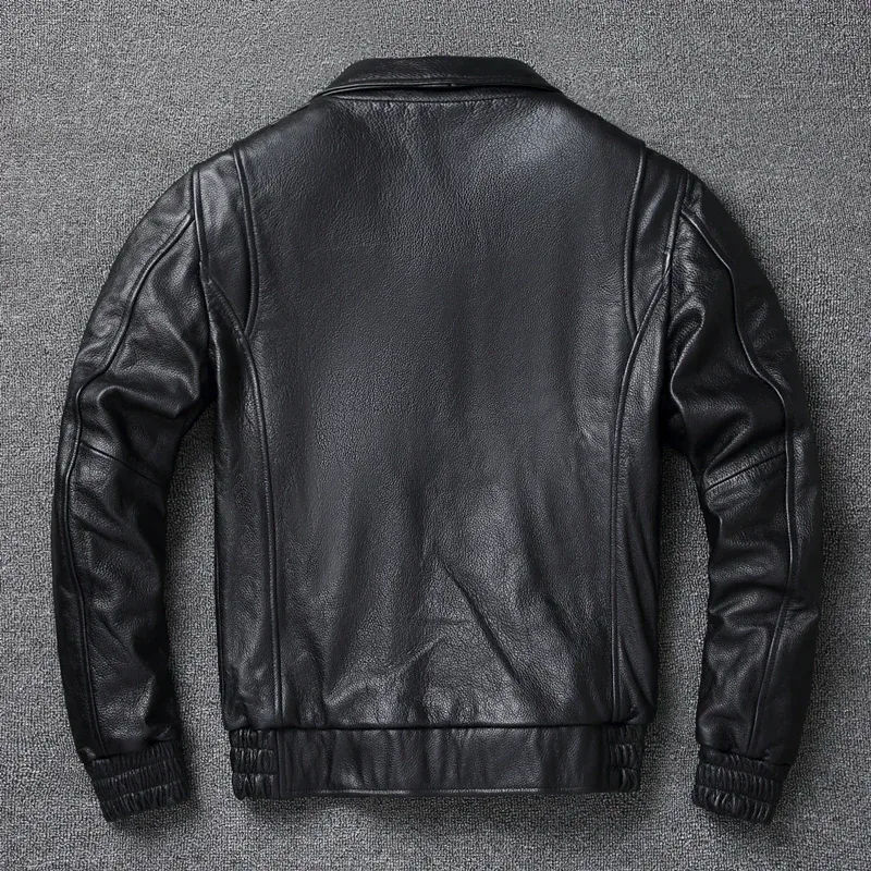 Men’s Genuine Cowhide Leather Jacket 8XL – Classic A2 Winter Coat, High-Quality Real Leather Outerwear