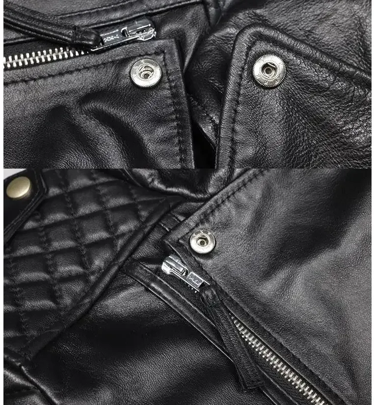 Cool Men's Real Sheepskin Leather Jacket – Slim Fit Soft Moto Rider Coat, Plus Size Streetwear Fashion - Image 3