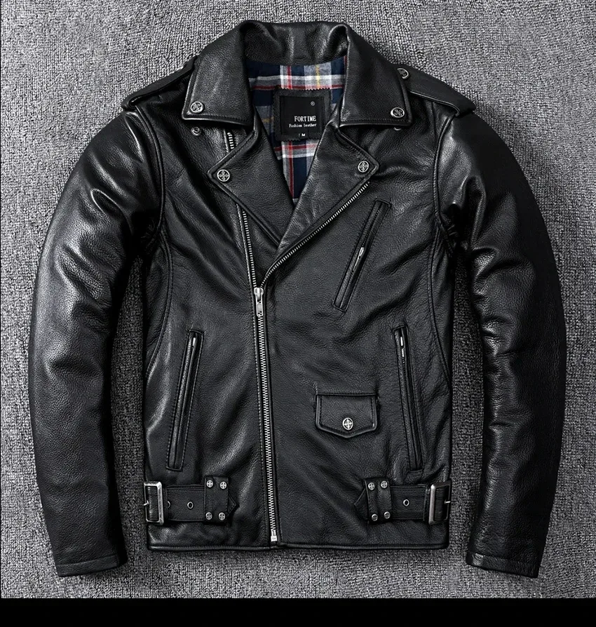 Pro Pakistan Cowhide Motorcycle Jacket β Thick Genuine Leather Biker Coat, Cool Vintage Rider Style - Image 2