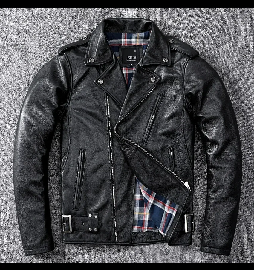 Pro Pakistan Cowhide Motorcycle Jacket β Thick Genuine Leather Biker Coat, Cool Vintage Rider Style - Image 3