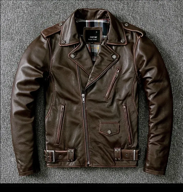 Pro Pakistan Cowhide Motorcycle Jacket β Thick Genuine Leather Biker Coat, Cool Vintage Rider Style - Image 4