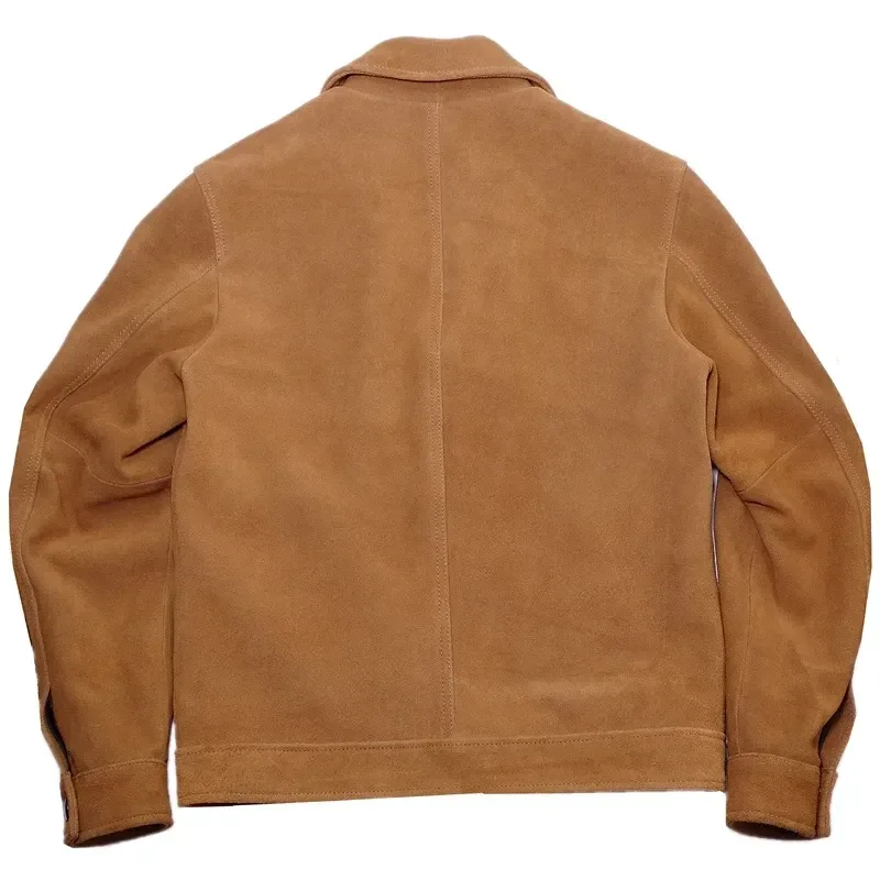 Men’s Suede Leather Casual Jacket – Genuine Cowhide Slim Fit Coat | US Size | Plus Size Available - Image 3