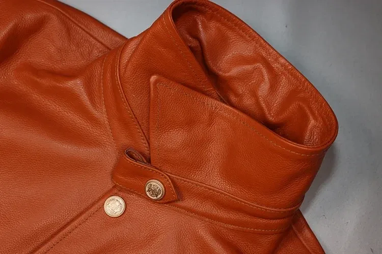 Men's Genuine Leather Jacket Real Cowhide Coat – High Street Style - Image 4