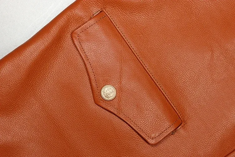 Men's Genuine Leather Jacket Real Cowhide Coat – High Street Style - Image 5