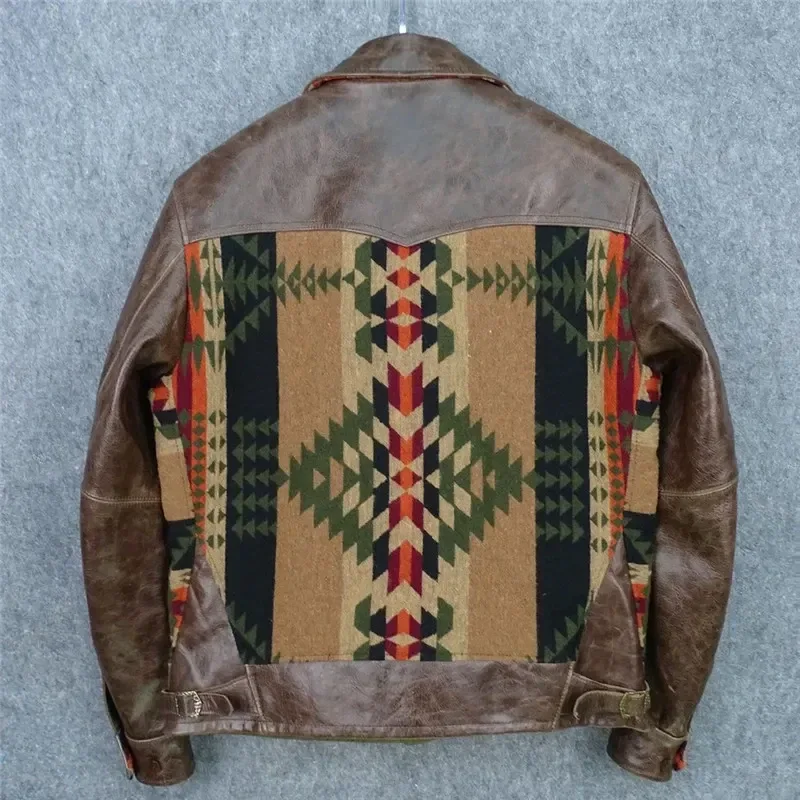 Men’s Vintage Green Suede Leather Jacket – Casual Genuine Cowhide Coat with Canvas Stitching, 2025 Quality Fashion Brand Outerwear - Image 2