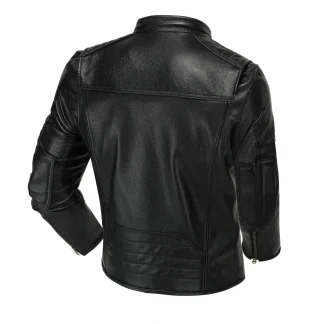 Men’s Genuine Cowhide Leather Motorcycle Jacket – Vintage Biker Stand Collar Coat, Top Layer Leather, Asian Size