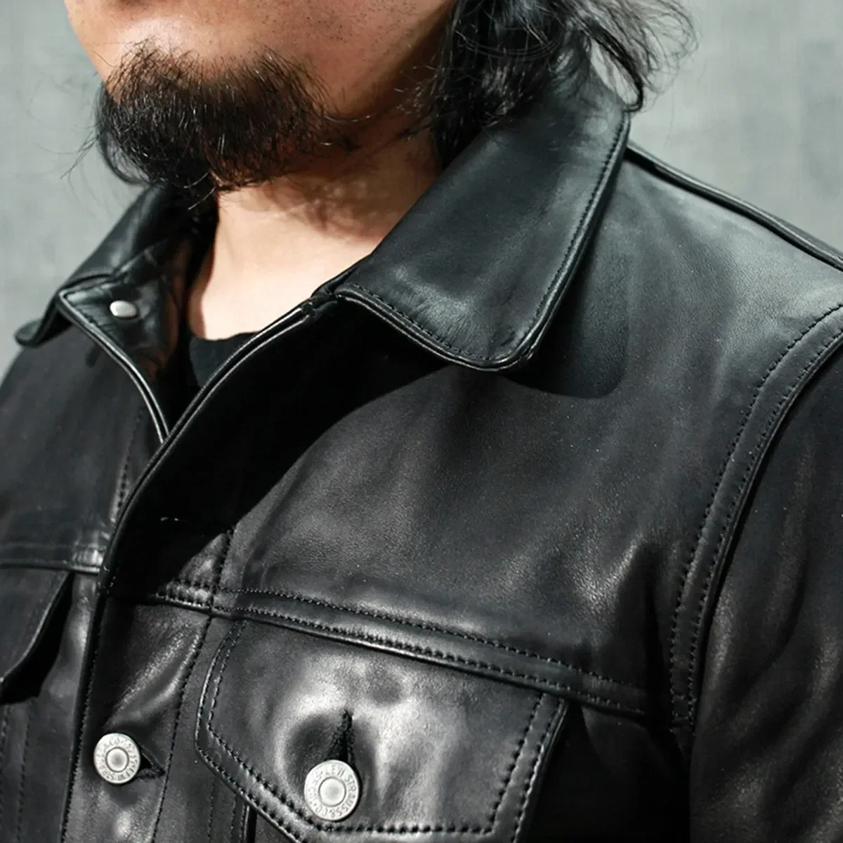Men’s Italian Veg-Tanned Cowhide Leather Jacket – Slim Fit, Classic Durable Genuine Leather Coat, Asian Size, Premium Quality - Image 4