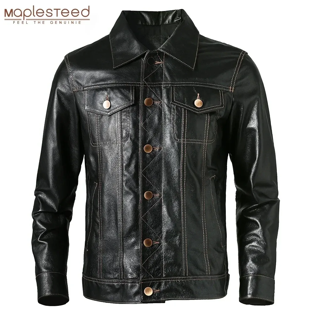 Men’s Genuine Leather Jacket – Soft Slim Fit Real Pigskin Leather Coat, Lightweight Spring Outerwear, Casual Fashion Jacket for Men - Image 7