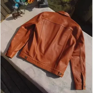 Men’s Full-Grain Cowhide Leather Jacket – Genuine American Leather Coat, Western Vintage Style, Unlined Classic Casual Outerwear