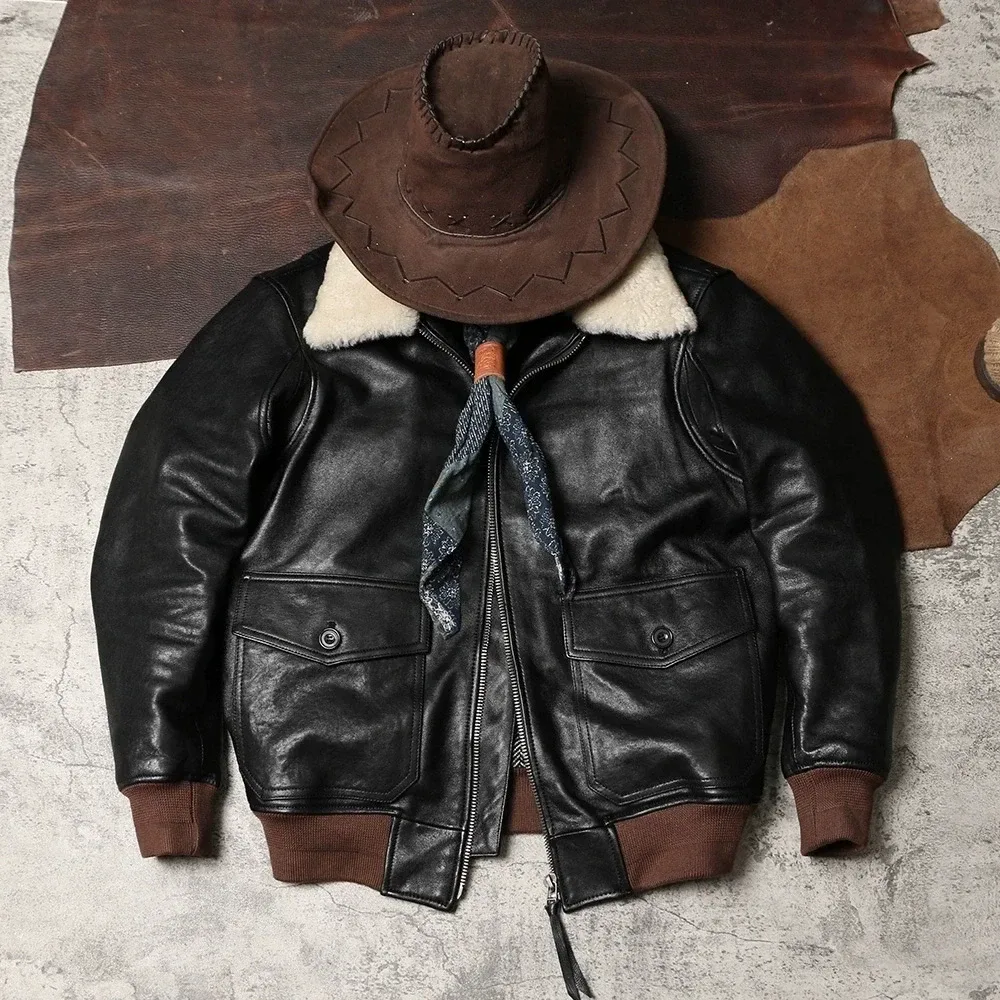 Men’s Genuine Italian Goat Leather Jacket – 1.5mm Thick Premium Durable Real Leather Coat, Classic Slim Fit Stylish Outerwear - Image 3