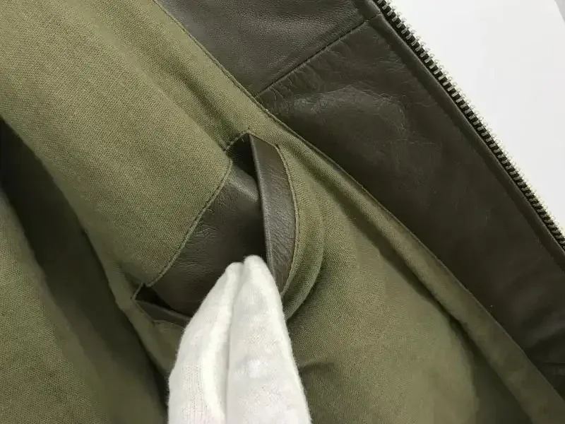 Men’s Genuine Sheepskin Leather Military Coat with Hood | Lamb Leather Army-Style Jacket for Spring & Autumn | Green Casual Outerwear Plus Sizes - Image 5