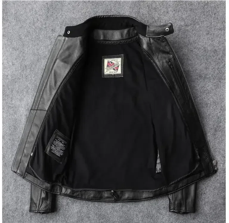 Men’s Classic Rider Motorcycle Jacket – Thick Genuine Cowhide Leather Coat, Protective Vintage Biker Outerwear - Image 2