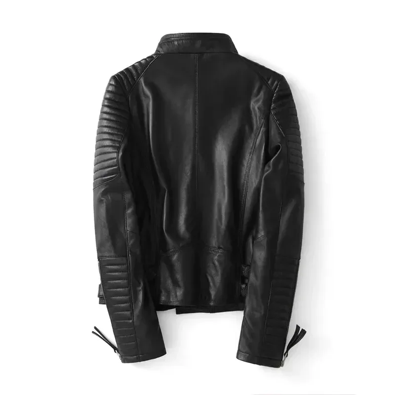Women’s Genuine Suede Leather Jacket – Soft Slim Fit Motorcycle Coat, Streetwear Style, Plus Size Available - Image 3