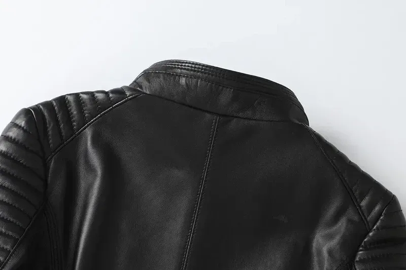 Women’s Genuine Suede Leather Jacket – Soft Slim Fit Motorcycle Coat, Streetwear Style, Plus Size Available - Image 5