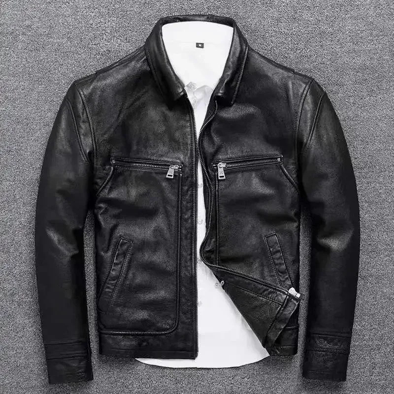 Dermis Vintage Brown Cowhide Leather Jacket – Genuine Tanned Leather Rider Coat for Men, Natural Durable Classic Outerwear - Image 7
