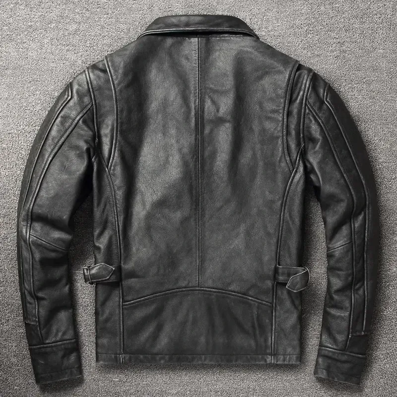 Dermis Vintage Brown Cowhide Leather Jacket – Genuine Tanned Leather Rider Coat for Men, Natural Durable Classic Outerwear - Image 5