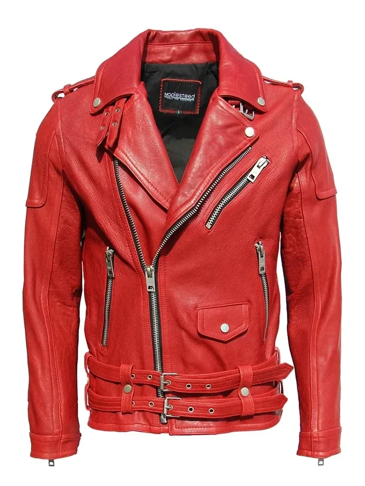 Soft Thick Sheepskin Genuine Leather Biker Jacket – Men’s Real Leather Riding Coat for Winter & Autumn, Warm Motorcycle Outerwear - Image 6