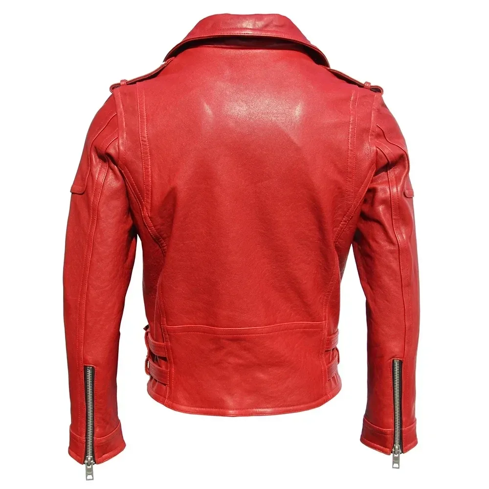 Soft Thick Sheepskin Genuine Leather Biker Jacket – Men’s Real Leather Riding Coat for Winter & Autumn, Warm Motorcycle Outerwear - Image 2