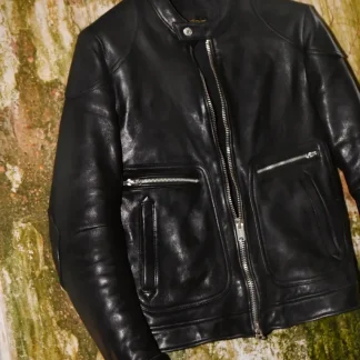 Men’s Luxury Genuine Sheepskin Leather Jacket – Thick Tanned Italian Black Rider Coat, Premium Quality Biker Outerwear