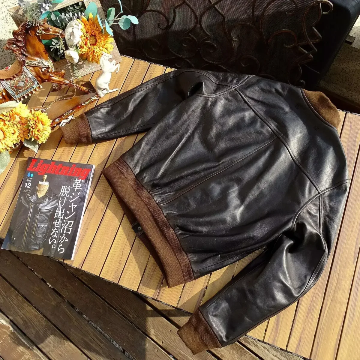 Men’s Natural Horsehide Leather Jacket – Classic Motorcycle Style Genuine Leather Coat for Spring & Autumn, Casual Outerwear in Plus Sizes - Image 2