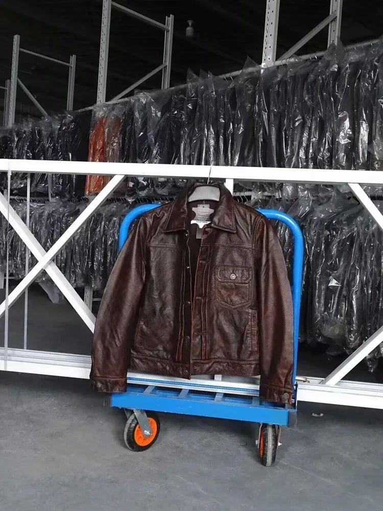 Men’s Vintage Italian Cowhide Leather Jacket – Classic European Cowboy Biker Style Genuine Leather Coat in Brown, Premium Quality Outerwear (2XL–3XL) - Image 2