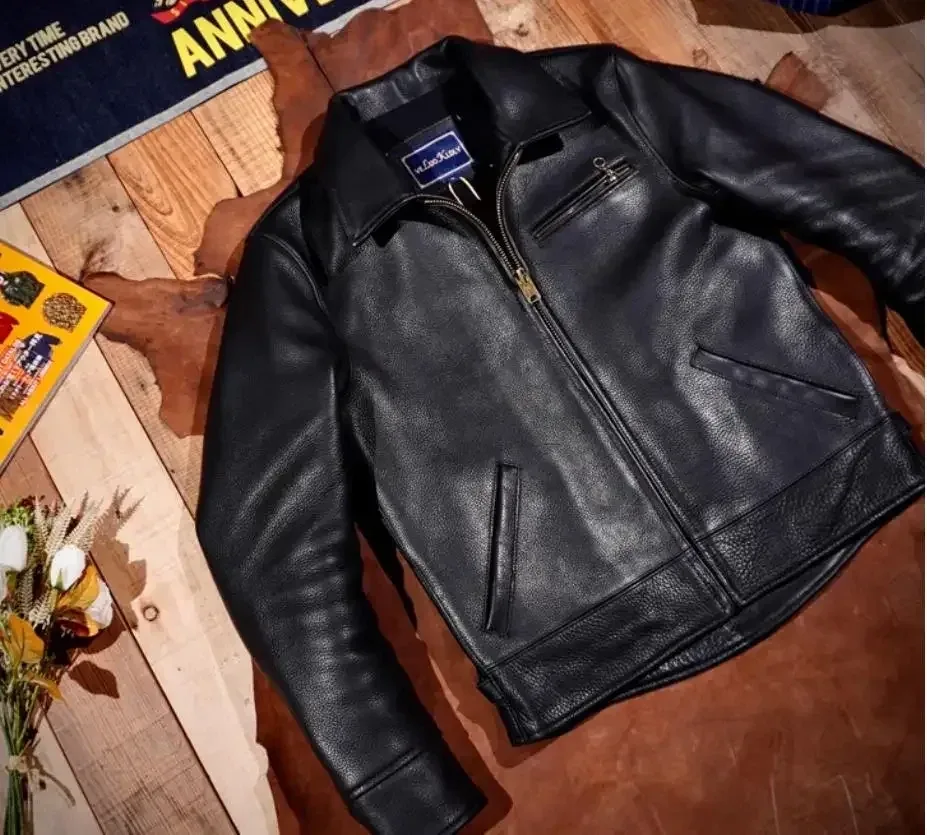 Men’s Classic Genuine Leather Jacket – Vintage Full-Grain Cowhide Biker Coat, Cool Rider Style, Premium Handmade Outerwear - Image 5