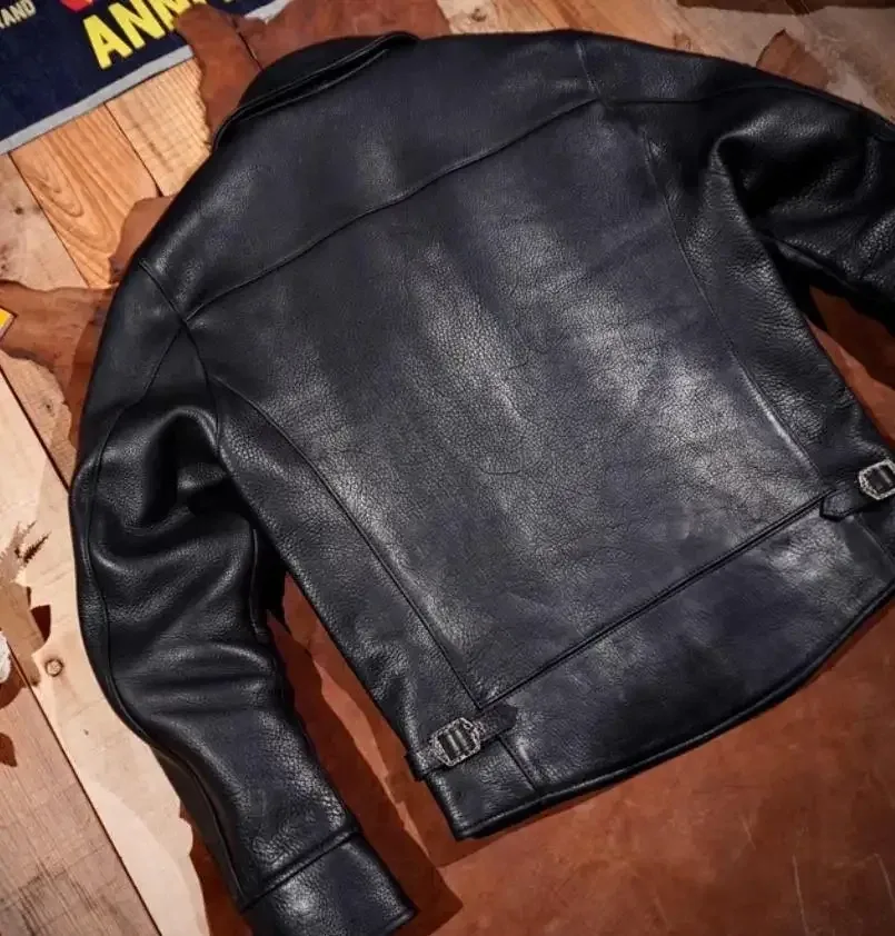 Men’s Classic Genuine Leather Jacket – Vintage Full-Grain Cowhide Biker Coat, Cool Rider Style, Premium Handmade Outerwear - Image 2