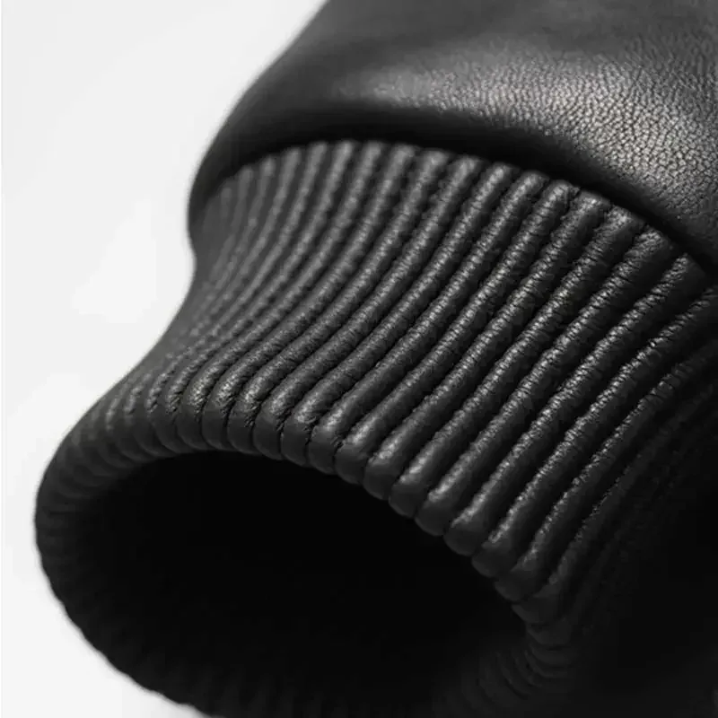 Men’s Genuine Sheepskin Leather Down Jacket – Thick Winter Warm Short Puffer Coat for Men - Image 5