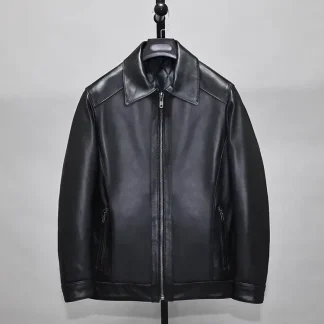 Men’s Genuine Sheepskin Leather Jacket – Soft Real Leather Business & Leisure Coat, US Size Classic Style