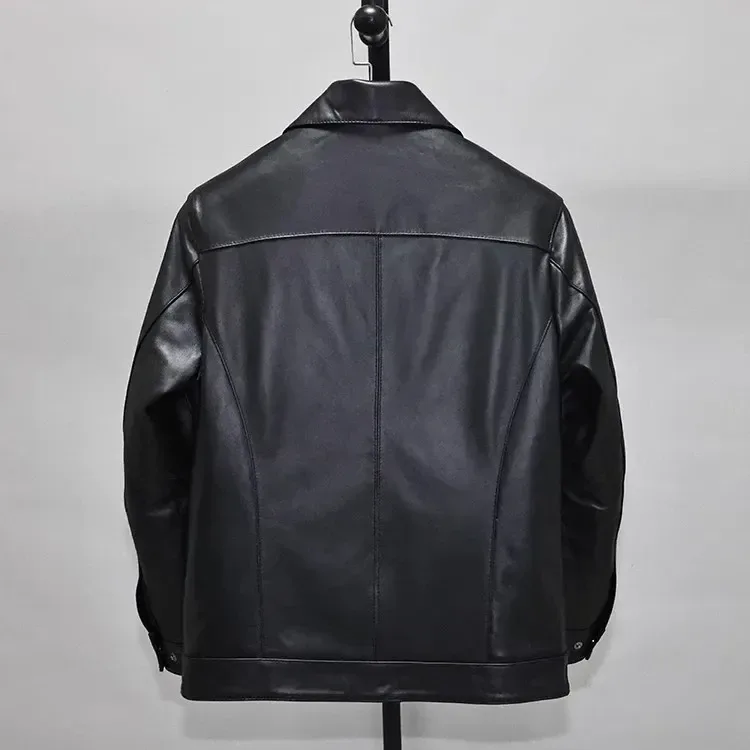 Men’s Genuine Sheepskin Leather Jacket – Soft Real Leather Business & Leisure Coat, US Size Classic Style - Image 2