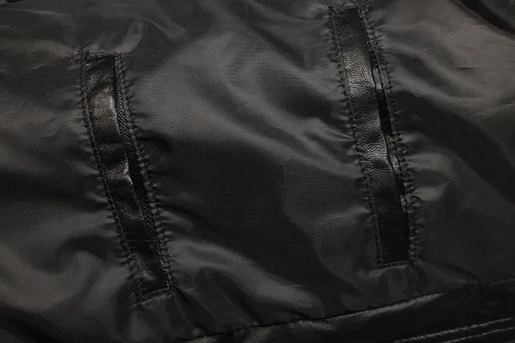 Men’s Genuine Sheepskin Leather Down Jacket – Premium Quality Winter Warm Coat with Duck Down Filling, Real Leather Outerwear in US Size - Image 4