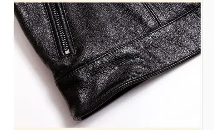 Men’s Slim Fit Genuine Cowhide Leather Vest – 100% Real Black Leather Motorcycle Biker Vest, New Style Premium Quality - Image 4