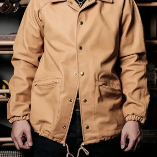 Men’s American Vintage Vegetable-Tanned Cowhide Leather Jacket – Luxury Quality Genuine Leather Casual Loose-Fit Coat