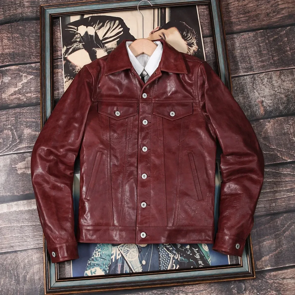 Men’s Slim Fit Genuine Japanese Hyogo Cowhide Leather Jacket – Super Top Quality Natural Cow Leather Classic Durable Motorcycle Style - Image 3