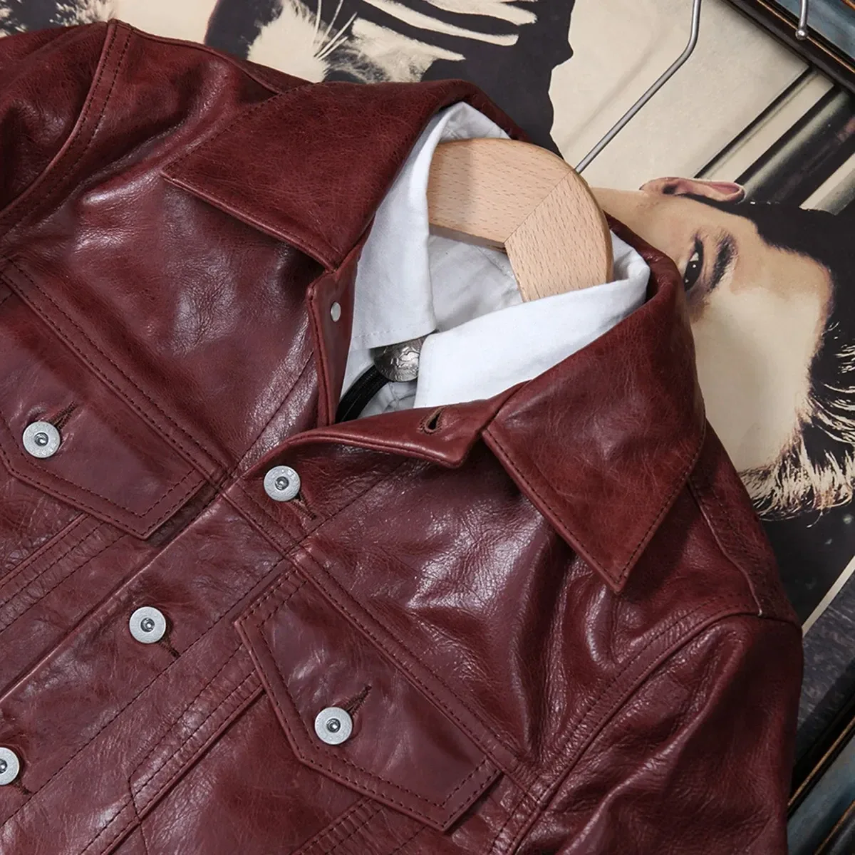 Men’s Slim Fit Genuine Japanese Hyogo Cowhide Leather Jacket – Super Top Quality Natural Cow Leather Classic Durable Motorcycle Style - Image 4